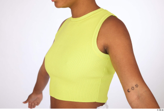 Catalina casual chest dressed yellow neon cropped tank top 0002.jpg